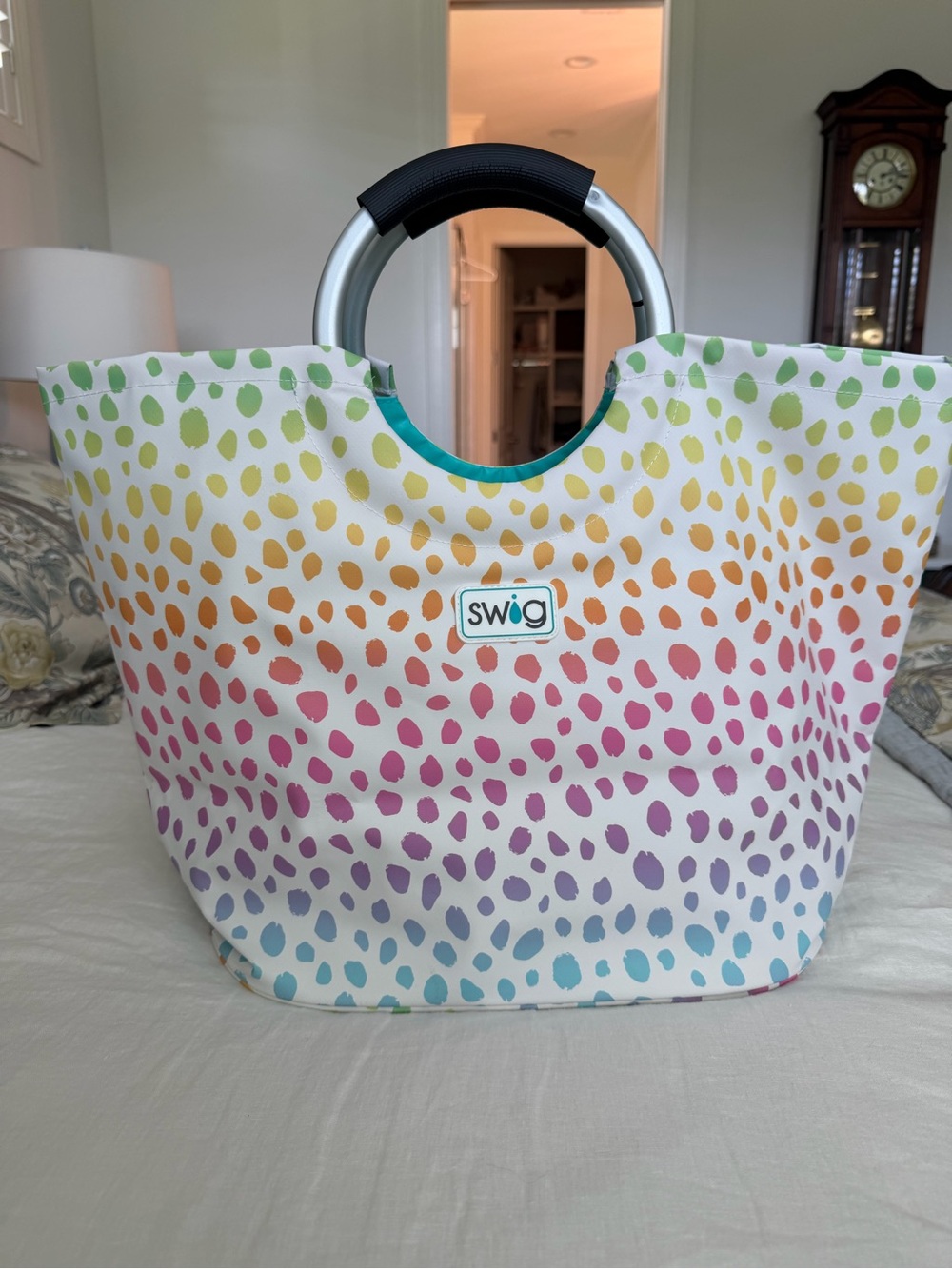 Rainbow Spot Neoprene Tote Bag - Multicolor NWOT *Never Used*